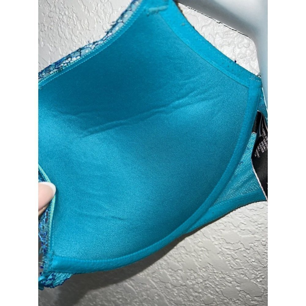 VICTORIA Secret Lace Turquoise Very Sexy Push-Up Bra 32DDD Strapped Back B - Picture 5 of 7
